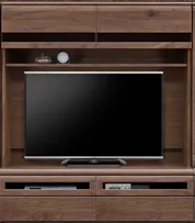 壁面収納型テレビボード（ハイタイプテレビ台）(幅160cm/ウォールナット)