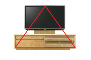 テレビとテレビボードの三角形