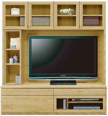 壁面収納型テレビボード(幅168cm/オークナチュラル)