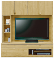 壁面収納型テレビボード(幅168cm・オークナチュラル)