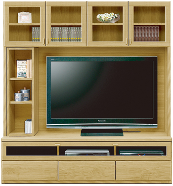 壁面収納型テレビボード(幅168cm/オークナチュラル)