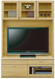 壁面収納型テレビボード(幅126cm・オークナチュラル)