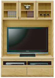 壁面収納型テレビボード(幅126cm・オークナチュラル)