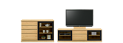 幅180cmのローボードと120cmのサイドボード(WONA)