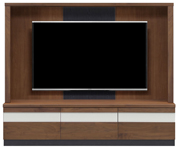 テレビボード（壁掛けパネルセット）、収納付きテレビボード(幅180cm・ウォールナット)