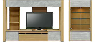 収納付き230TVボードと90キャビネット(WONA)
