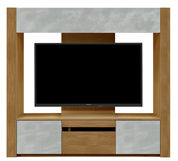 テレビボード（壁掛けパネルセット）、収納付きテレビボード(幅170cm・オークナチュラル)