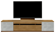 テレビボード、テレビボード（壁掛けパネルセット）(幅210cm・オークナチュラル)