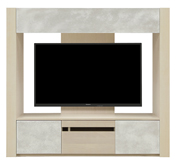 テレビボード（壁掛けパネルセット）、収納付きテレビボード(幅170cm・オークホワイト)