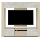 テレビボード（壁掛けパネルセット）、収納付きテレビボード(幅170cm・オークホワイト)