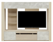 テレビボード（壁掛けパネルセット）、収納付きテレビボード(幅200cm・ホワイトオーク)