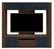 テレビボード（壁掛けパネルセット）、収納付きテレビボード(幅170cm・オークダーク)