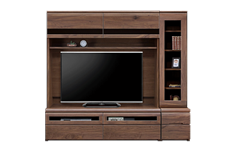 幅160cmのウォールナットTVボードと定番キャビネットのセット