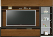 収納付きテレビボード(幅210cm・ウォールナット)