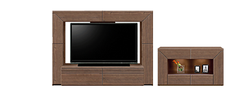 幅230cmのウォールナットTVボードとサイドボードのセット