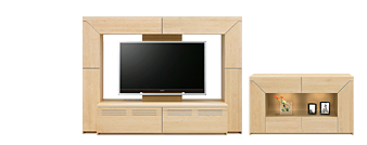 幅230cmのメープルTVボードとサイドボードのセット