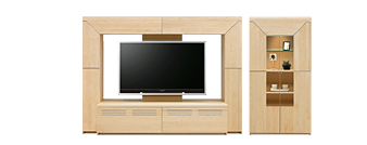 幅230cmのメープルTVボードとキャビネットのセット