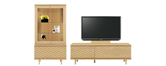 幅150cmのローボードと小型キャビネットのセット(MP)