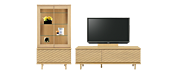 幅150cmのローボードと小型キャビネットのセット(MP)