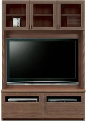 テレビボード（壁掛けパネルセット）、壁面収納型テレビボード（ハイタイプテレビ台）(幅126cm・ウォールナット)