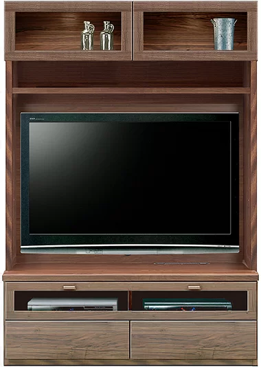 テレビボード（壁掛けパネルセット）、壁面収納型テレビボード（ハイタイプテレビ台）(幅126cm/ウォールナット)