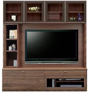 テレビボード（壁掛けパネルセット）、壁面収納型テレビボード（ハイタイプテレビ台）(幅168cm/ウォールナット)