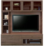 テレビボード（壁掛けパネルセット）、壁面収納型テレビボード（ハイタイプテレビ台）(幅168cm/ウォールナット)