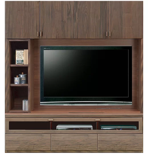 テレビボード（壁掛けパネルセット）、壁面収納型テレビボード（ハイタイプテレビ台）(幅168cm/ウォールナット)
