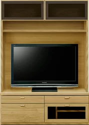 壁面収納型テレビボード（ハイタイプテレビ台）(幅126cm/オークナチュラル)