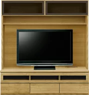 壁面収納型テレビボード（ハイタイプテレビ台）(幅168cm/オークナチュラル)