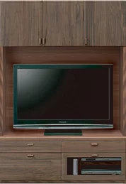 壁面収納型テレビボード（ハイタイプテレビ台）(幅126cm/ウォールナット)