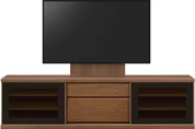 テレビボード（ローボード）、テレビボード（壁掛けパネルセット）(幅190cm・ウォールナット)