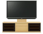 テレビボード（ローボード）、テレビボード（壁掛けパネルセット）(幅190cm・メイプル)