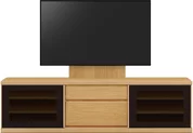 テレビボード（ローボード）、テレビボード（壁掛けパネルセット）(幅180cm/オークナチュラル)