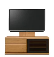 テレビボード（ローボード）、テレビボード（壁掛けパネルセット）(幅130cm/ブラックチェリー)