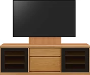 テレビボード（ローボード）、テレビボード（壁掛けパネルセット）(幅150cm/ブラックチェリー)