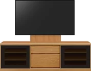 テレビボード（ローボード）、テレビボード（壁掛けパネルセット）(幅160cm/ブラックチェリー)