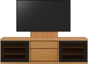 テレビボード（ローボード）、テレビボード（壁掛けパネルセット）(幅170cm・ブラックチェリー)