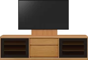 テレビボード（ローボード）、テレビボード（壁掛けパネルセット）(幅180cm・ブラックチェリー)