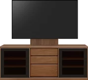 テレビボード（ローボード）、テレビボード（壁掛けパネルセット）(幅170cm・ウォールナット)