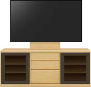 テレビボード（ローボード）、テレビボード（壁掛けパネルセット）(幅160cm/メイプル)