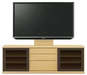 テレビボード（ローボード）、テレビボード（壁掛けパネルセット）(幅200cm・メイプル)