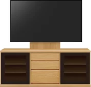 テレビボード（ローボード）、テレビボード（壁掛けパネルセット）(幅160cm/オークナチュラル)