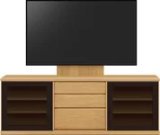 テレビボード（ローボード）、テレビボード（壁掛けパネルセット）(幅180cm/オークナチュラル)