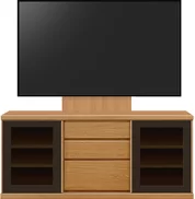 テレビボード（ローボード）、テレビボード（壁掛けパネルセット）(幅150cm・ブラックチェリー)