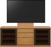 テレビボード（ローボード）、テレビボード（壁掛けパネルセット）(幅170cm・ブラックチェリー)