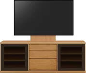 テレビボード（ローボード）、テレビボード（壁掛けパネルセット）(幅180cm・ブラックチェリー)