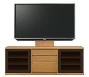 テレビボード（ローボード）、テレビボード（壁掛けパネルセット）(幅190cm・ブラックチェリー)