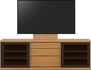 テレビボード（ローボード）、テレビボード（壁掛けパネルセット）(幅200cm/ブラックチェリー)