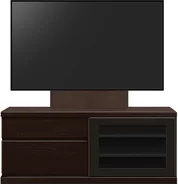 テレビボード（ローボード）、テレビボード（壁掛けパネルセット）(幅120cm・オークダーク)